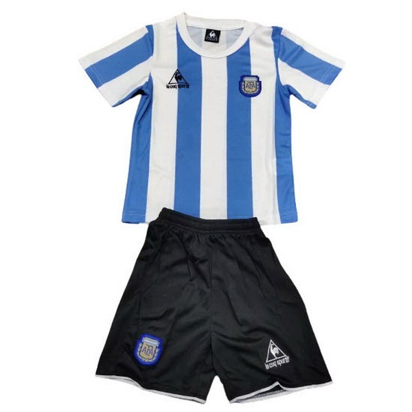 Camiseta Argentina 1ª Kit Niños 1986 Azul Blanco